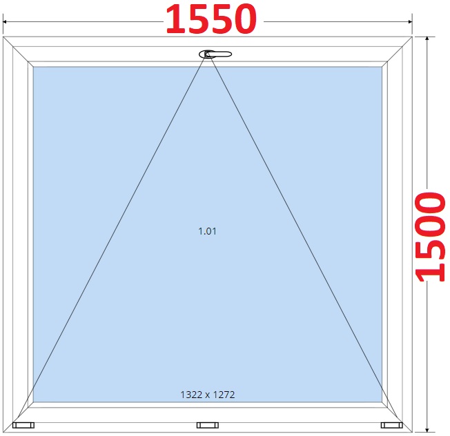 Okna S - ka 155cm SMART Plastov okno 155x150, Sklopn