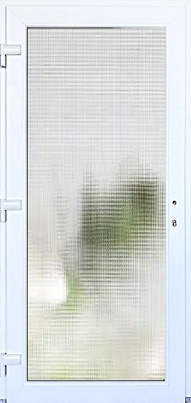 SMART-ALUPLAST Plastové vchodové dveře 3/3 sklo krizet Bílá/Bílá 100x210, levé