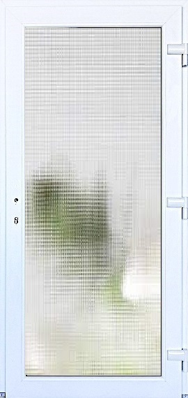 SMART-ALUPLAST Plastové vchodové dveře 3/3 sklo krizet Bílá/Bílá 100x210, pravé