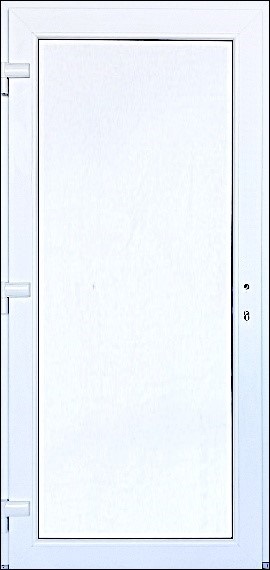 SMART-ALUPLAST Plastové vchodové dveře Plné Agata Bílá/Bílá 80x198, levé