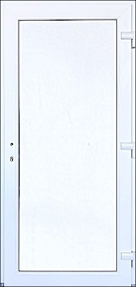 SMART-ALUPLAST Plastové vchodové dveře Plné Agata Bílá/Bílá 80x198, pravé