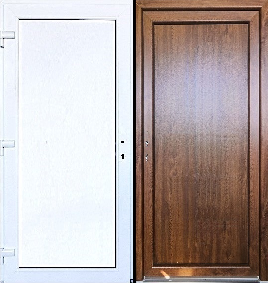 SMART-WDS Plastové vchodové dveře Agata Plné Zlatý dub/Bílá 88x198, levé