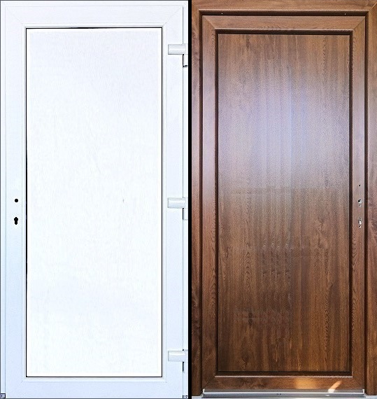 SMART-ALUPLAST Plastové vchodové dveře Plné Agata Zlatý dub/Bílá 98x198, pravé