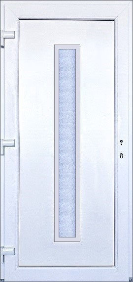 Vchodové Dveře SMART-ALUPLAST Hanna s orámováním - skladem SMART-ALUPLAST Plastové vchodové dveře Hanna s Orámováním Bílá/Bílá 80x198, levé