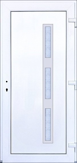 SMART-ALUPLAST Plastové vchodové dveře Ileana s Orámováním Bílá/Bílá 80x198, pravé