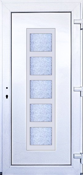 Vchodové Dveře SMART-ALUPLAST Lucil s orámováním - skladem SMART-ALUPLAST Plastové vchodové dveře Lucil s Orámováním Bílá/Bílá 100x210, pravé