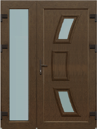 Plastové dveře SMART SMART Dvoukřídlé vchodové dveře plastové Affa 2-1