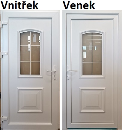 SMART Plastové vchodové dveře 3D 302 Bílá/Bílá 100x210cm, levé