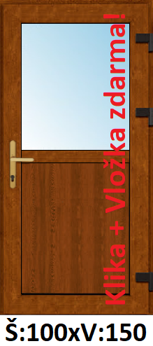 Jednokřídlé vchodové dveře SMART - AKCE! SMART plastové vchodové dveře 1/2 sklo 100x150cm - AKCE!