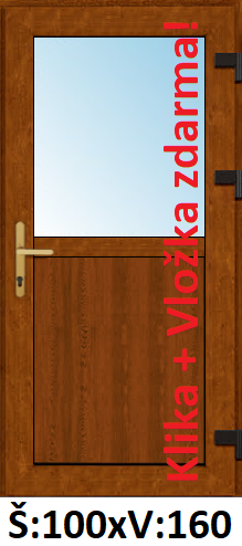Jednokřídlé vchodové dveře SMART - AKCE! SMART plastové vchodové dveře 1/2 sklo 100x160cm - AKCE!
