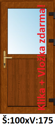 Jednokřídlé vchodové dveře SMART - AKCE! SMART plastové vchodové dveře 1/2 sklo 100x175cm - AKCE!