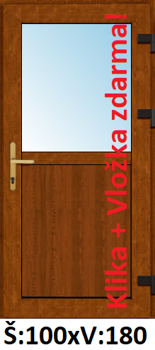 Jednokřídlé vchodové dveře SMART - AKCE! SMART plastové vchodové dveře 1/2 sklo 100x180cm - AKCE!