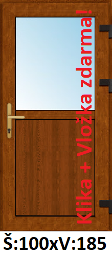 Jednokřídlé vchodové dveře SMART - AKCE! SMART plastové vchodové dveře 1/2 sklo 100x185cm - AKCE!