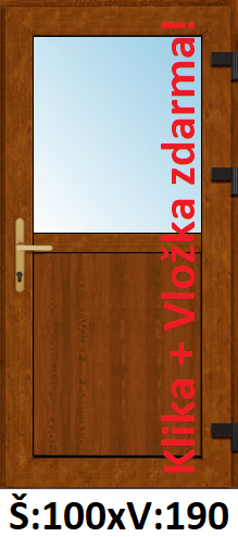 Jednokřídlé vchodové dveře SMART - AKCE! SMART plastové vchodové dveře 1/2 sklo 100x190cm - AKCE!