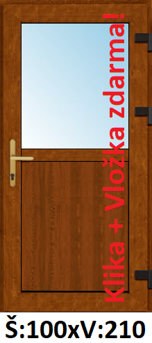 Jednokřídlé vchodové dveře SMART - AKCE! SMART plastové vchodové dveře 1/2 sklo 100x210cm - AKCE!