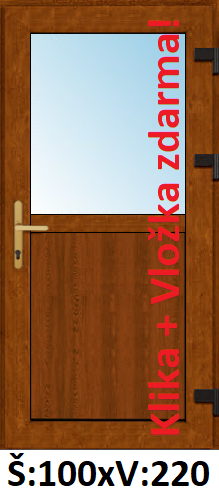 Jednokřídlé vchodové dveře SMART - AKCE! SMART plastové vchodové dveře 1/2 sklo 100x220cm - AKCE!