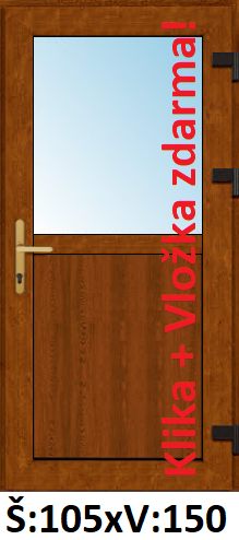 Jednokřídlé vchodové dveře SMART - AKCE! SMART plastové vchodové dveře 1/2 sklo 105x150cm - AKCE!