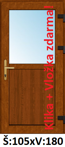 Jednokřídlé vchodové dveře SMART - AKCE! SMART plastové vchodové dveře 1/2 sklo 105x180cm - AKCE!